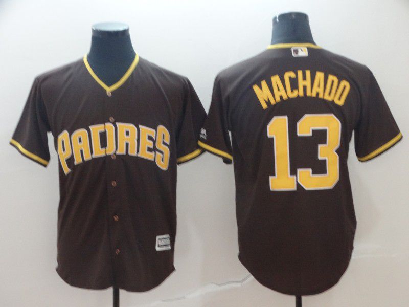 Men San Diego Padres 13 Machado Brown Game MLB Jersey